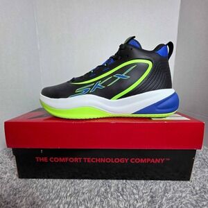 Skechers Basketball SKX League High Top Sneakers Men's Size 10 Blue Black 253010